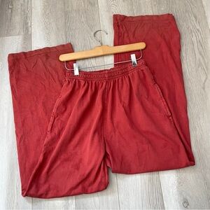Brandy Melville Sweatpants pull on wide leg womens Red (one size) loungewear